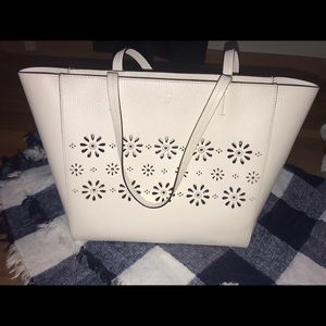 Kate Spade white leather bag with perforations